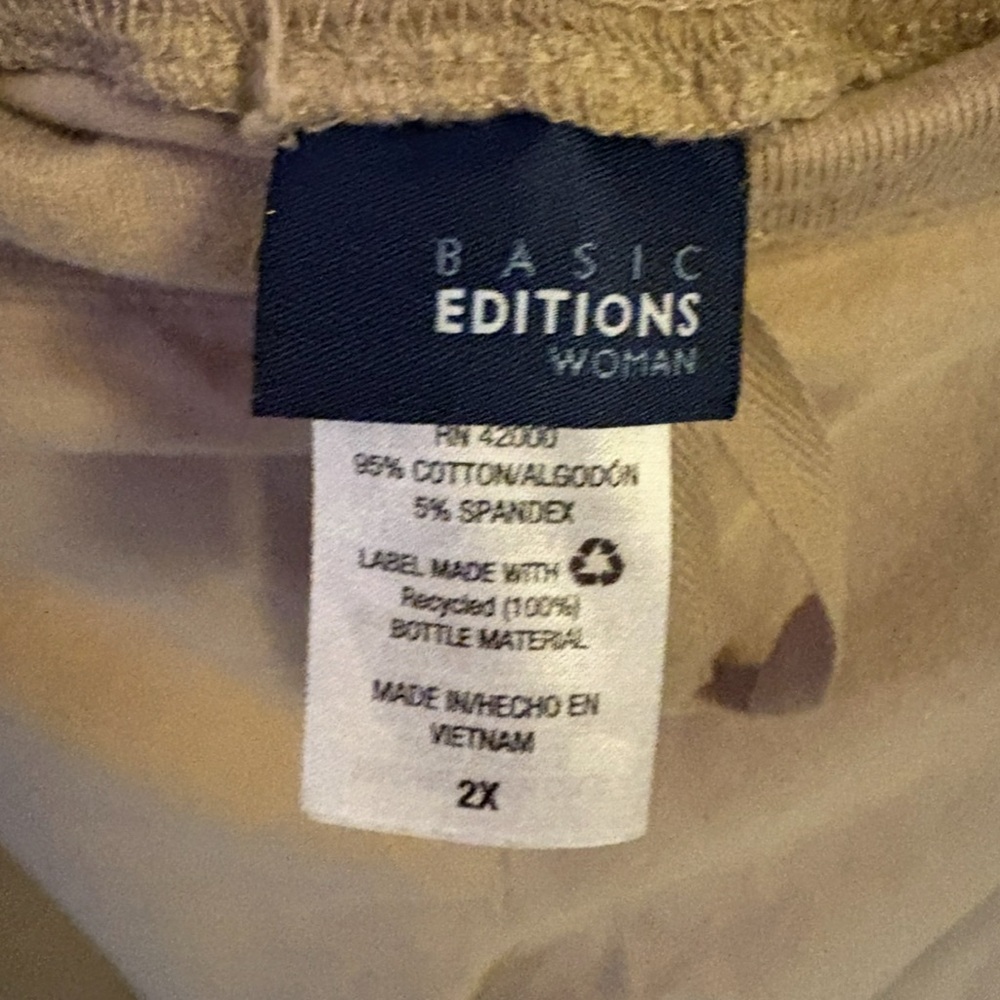 Basic Editions Tan Drawstring Capris - Picture 3 of 3